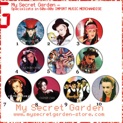 Culture Club - Boy George Portrait Pinback Button Badge Set 1 ( or Hair Ties / 4.4 cm Badge / Magnet / Keychain Set )